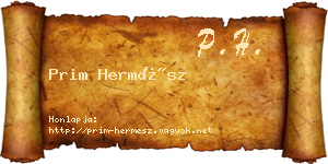 Prim Hermész névjegykártya